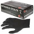 Mcr Safety NitriShield Stealth, Nitrile Disposable Gloves, 4 mil Palm, Nitrile, Powder-Free, M, 1000 PK, Black 6061M